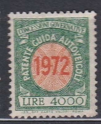 ITALY 1972 - stamp mark for driving license