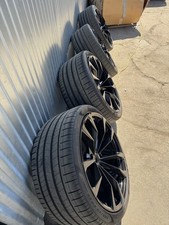 OEM 23" LAMBORGHINI URUS WHEELS RIMS GLOSS BLACK SET W/ PIRELLI TIRES