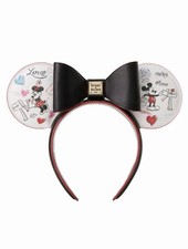 Disney Dooney  Bourke Mickey and Minnie Mouse SWEETHEARTS Ear Headband - NWT