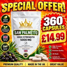 Saw Palmetto Capsules  360 /Tablets 5000 Mg PROSTATE URINARY TRACK HAIR LOSS