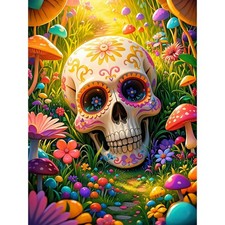 Sugar Skull Diamond Painting Kit DIY Wall Decor 12 x 16 Inch