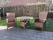Gartenmöbel Set Rattan mit Tisch Und Glasplatte