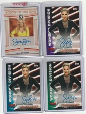 2021 & 2023 Topps & Donruss Voices of the Ring WWE Sarah Schreiber auto lot of 4
