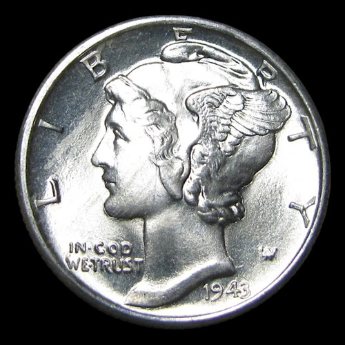1943-D Mercury Dime Silver ---- Gem BU+ FB Condition Stunning ---- #PP840