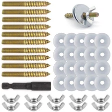 Bird Cage Hardware - 10 Sets of Screws, Washers, Wing Nuts & Drill Tool for F