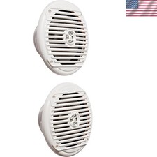 High-Quality Coaxial Marine Speakers, 60W, 6.5  White for Boats - Sold as Pair
