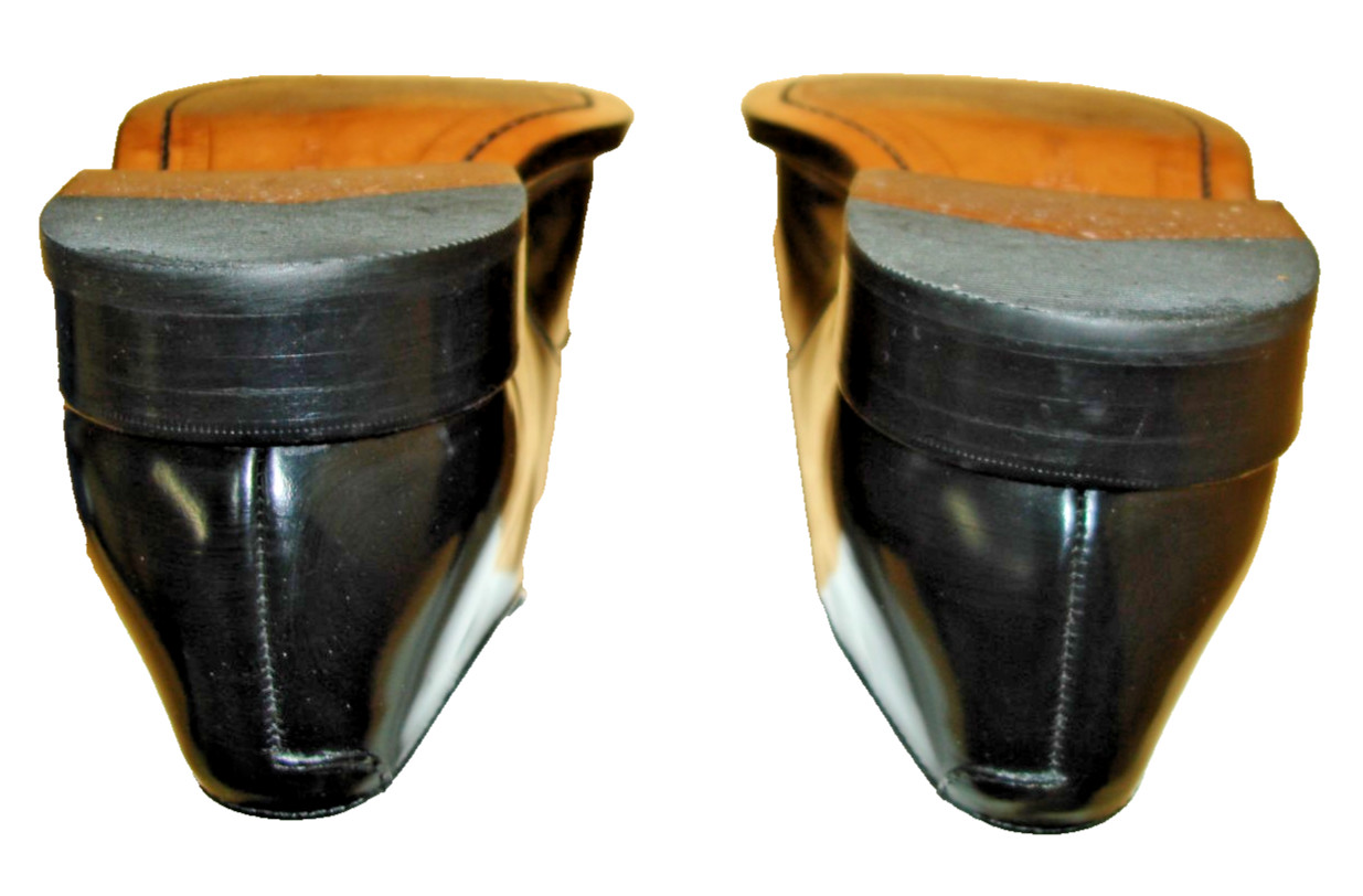 Sz 10 D COLE HAAN Men's Shiny Black Leather Dress Shoes, Split Toe Derby Blucher