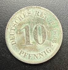 Germany 1896 A 10 Pfennig - Wilhelm II KM-12 Copper-nickel (0295)