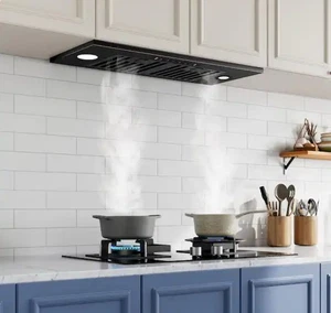 36 Hotte de chasse intégrée/insert noir de pouce, 900 CFM Stee Inoxydable sans conduit/sans conduit