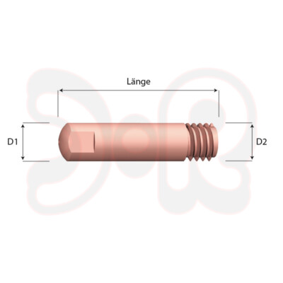 BINZEL Stromdüse M6 E-CU, Ø 0,6 -1,2 mm, für MB 14/15, TBI 140/150 Kontaktspitze