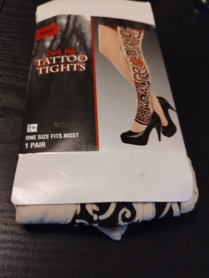 Lado Oscuro ~ Medias Tatuaje ~ Adulto ~ (14+) TOTALMENTE NUEVAS en Paquete Novedad SEXY Medias Foto 4 de 4