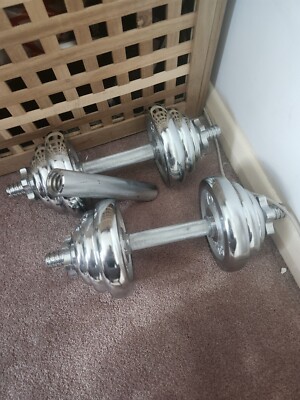 York 20kg Chrome Spinlock Dumbbell Set UK