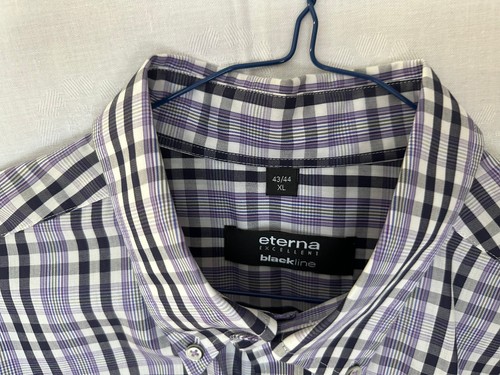 ETERNA Excellent BlacklineHemd Bügelfrei Lila Schwarz gestreift 43/44 - Bild 2 von 2