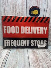 Food Delivery Driver Car Magnet 12 X 9  Reflective Frequent Stops .3 Pc