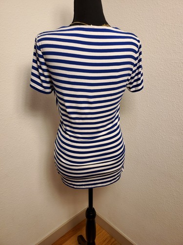 Vince Camuto size M blue white top tunic - Picture 6 of 10