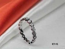 HYPOALLERGENIC STERLING SILVER 925 THIN BRAIDED BRAND NEW ETERNITY RING