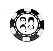 Seinfeld Jerry Elaine George Kramer Clay Poker Chip Golf Ball Marker Card Guard