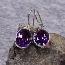 Amethyst Ohrring, 925er Silber, Edelstein Ohrringe (3922), Edelsteinschmuck