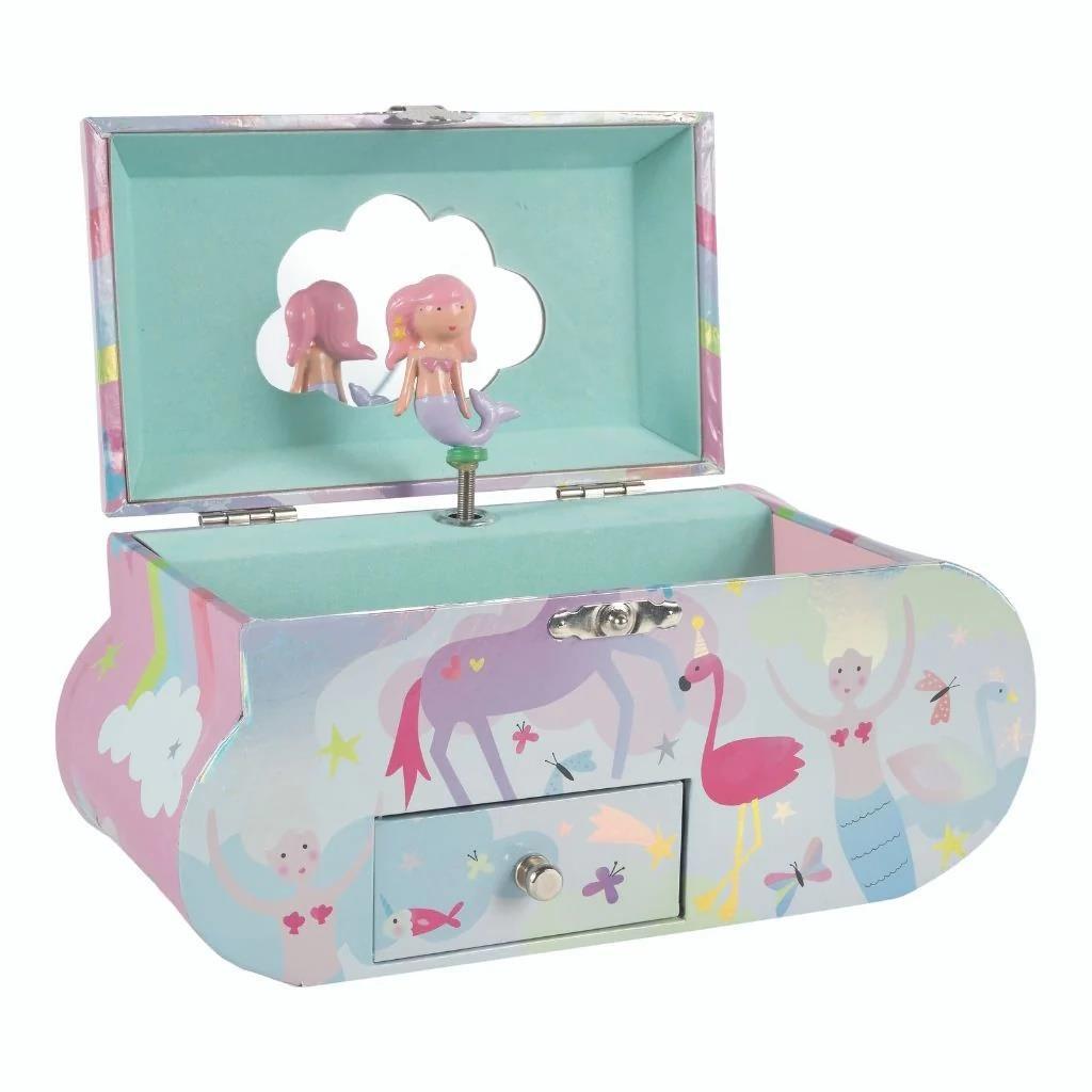 Jewellery Box Musical Kids Floss & Rock Doll Children Toy Mermaid Fantasy Cloud