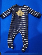CARTER'S CHILD OF MINE FULL ZIPPER BOYS FOOTED PAJAMAS MONKEY ON FRONT S-6/9 MO