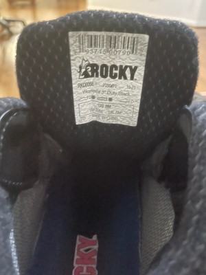 Rocky Women's Code BL Black Work Boots - Non-Metallic Safety Toe, Oil & Slip Resistant, Comfort Track Footbed - View #4