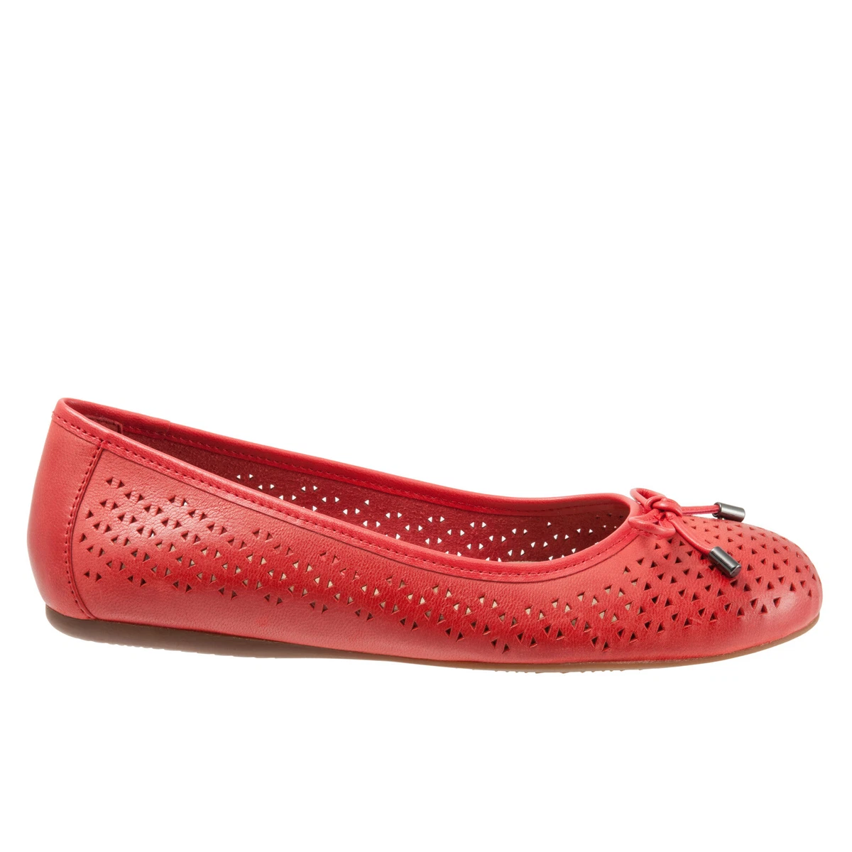 Softwalk Napa Laser S1806 600 Womens Red Leather Slip On Ballet