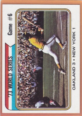 1974 TOPPS BASEBALL #477 WORLD SERIES GAME 6 REGGIE JACKSON EXMT/NM *96965