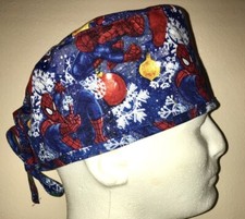 RARE Marvel Spiderman Christmas Scrub Hat Chemo Cap