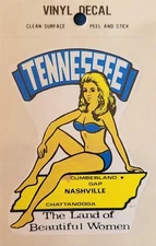 Tennessee Bikini Girl / Lady / Woman Souvenir Vintage Decal Sticker - Rare!