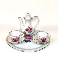 Miniature Tea Set Chadwick Japan Vintage Teapot Tray 2 Cups 2 Saucers Dollhouse