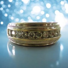 Mens 1ct. Round Cut Diamond Channel Set Wedding Band 14K White Gold Ring