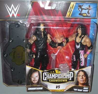 UNDERTAKER BRET HART WWE Mattel Championship Showdown Series 8 Toys VERY DMG PKG