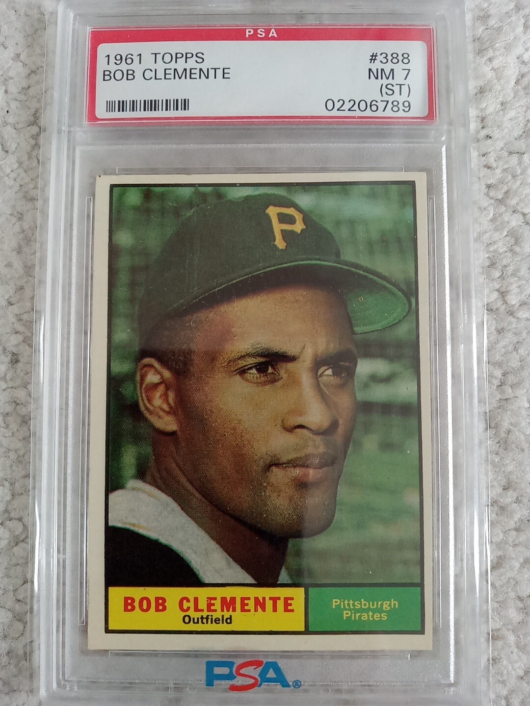 1961 TOPPS ROBERTO BOB CLEMENTE #388 PSA 7 NM! SHARP! *PIRATES HOF* ⚾️🔥