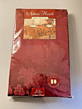 Autumn Harvest Damask Tablecloth Oblong 60"x104" Wine-NEW