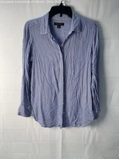 Gently Loved Banana Republic Parker Tunic Fit Blue/White Long Sleeve Top, Sz. M