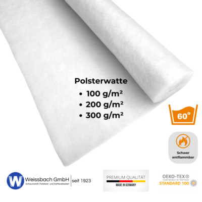 Polyestervlies Meterware Kissen Decken Kleidung Basteln Polster  160 cm breit