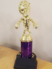 Halloween Zombie trophy award, Best Original, Scariest, Most Creative, 8.5" tall