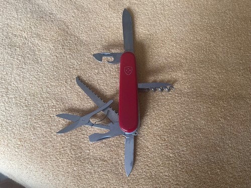 Army Knife Victorinox Taschenmesser Huntsman A.Logo 80er OFFIZIER Swiss Made ROT