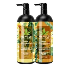 Hempz Original Floral Banana Shampoo & Conditioner Set with Vegan Biotin, 33.8oz