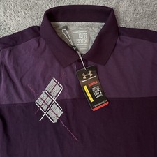 Under Armour Golf Mens Purple Charged Cotton Short Sleeve Polo Shirt Size XL NEW