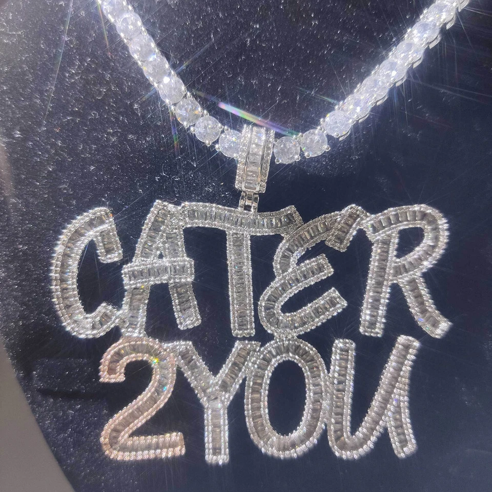 Colgante Letras Circón Cúbico con Cadena Tenis Hip Hop A-Z 0-9 Nombre Personalizado Completo  Foto 2 de 4