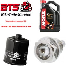Set 4L Oil, Filter, Drain Plug Fits Honda CBR Super Blackbird 1100