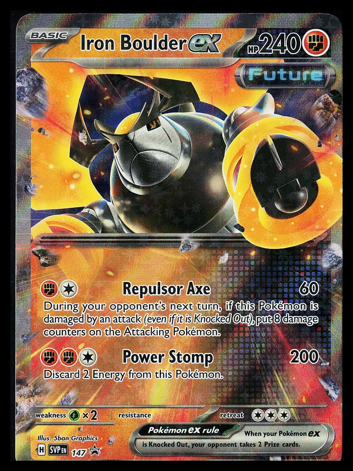 Pokemon TCG Iron Boulder ex 147 Sv: Scarlet & Violet Promo Holo NM