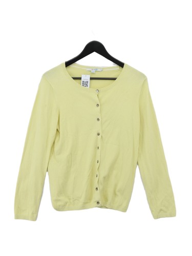 Boden Women's Cardigan UK 14 Yellow Cotton with Elastane, Nylon Cardigan