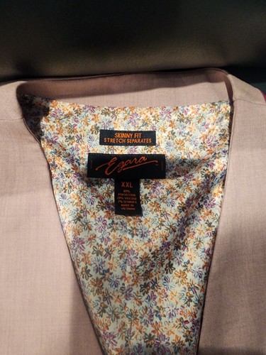 Egara Men’s Suit Vest - Skinny Fit Size XXL Rose Pink Floral Lining - 第 5/8 張圖片