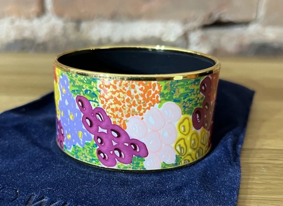 Brazalete FREY WILLE Floral Sinfonía Impresionista Flores Oro 24K Esmalte (Talla M) Foto 4 de 4