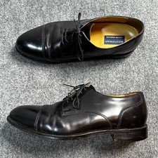 Bostonian Crown Windsor Shoes Men 12 Black Leather Toe Cap Lace Up Oxfords 22150