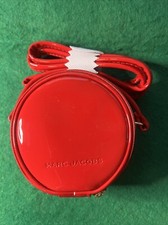 MARC JACOBS Mini 4" Red Patent Leather Crossbody Round Circle Canteen Bag Purse