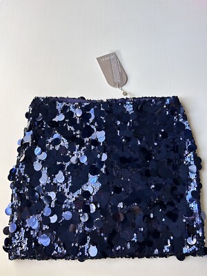 Meshki Sequin Mini Skirt Blue Size S