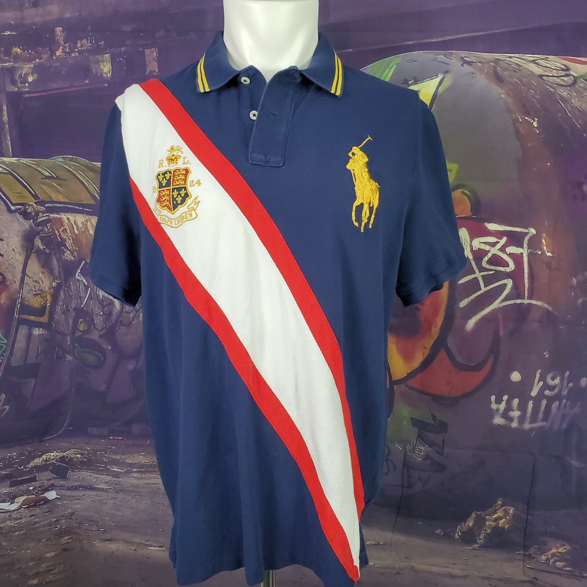【新品タグ有】logo embroidery pleats polo op SexyCrocsEmbroideredPoloShirtb